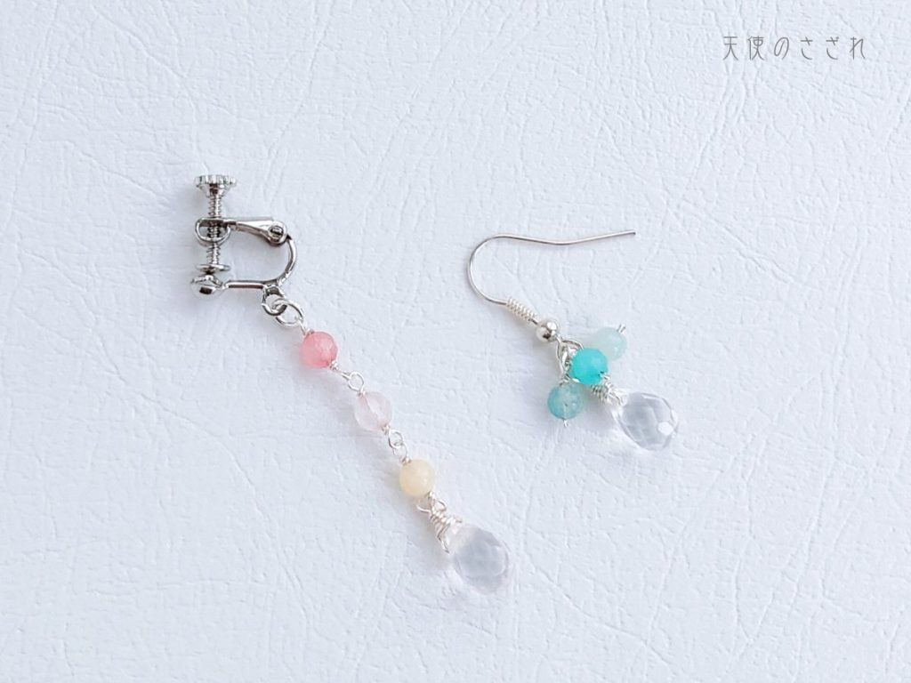 めがね留め ドロップ留めの耳飾り